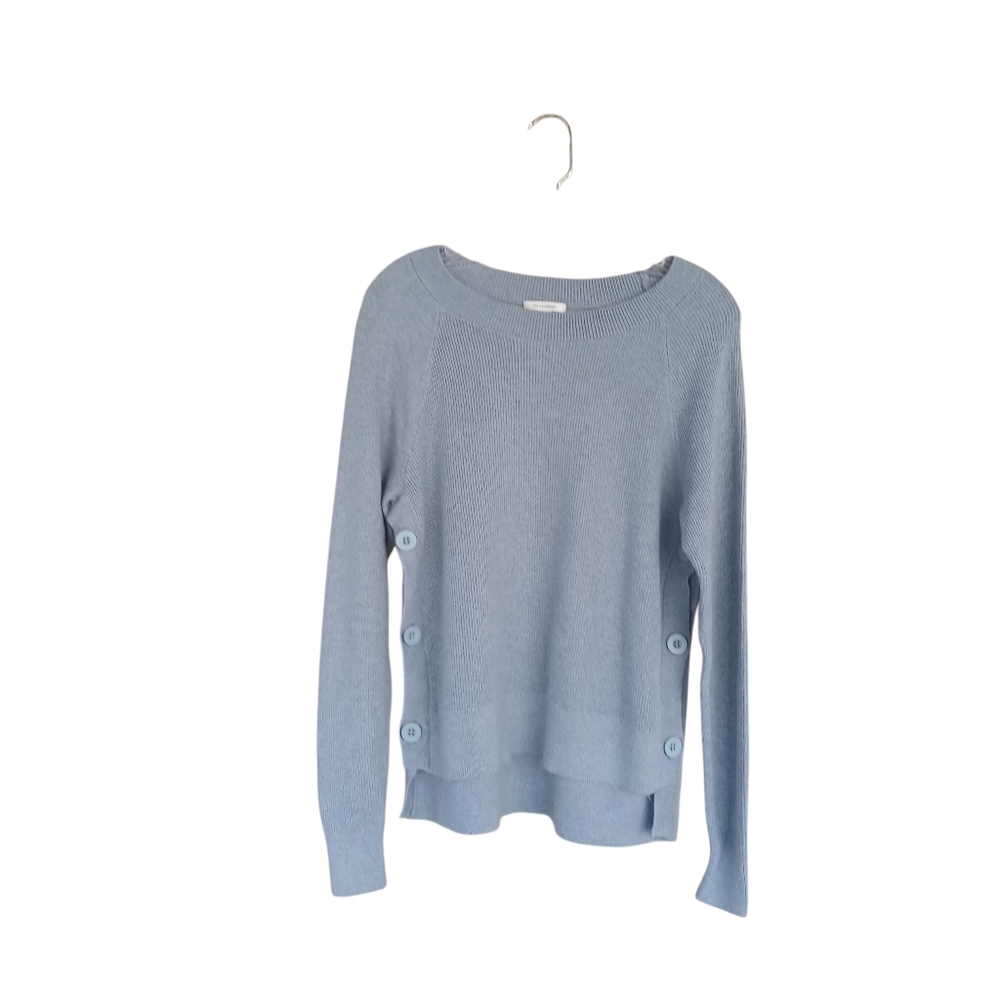 Stella & Dot Light Blue Raglan Sleeve Side Button Sweater Small